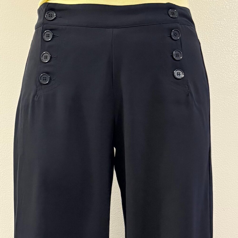 Max Studio Women Navy Blue Wide Leg Pants
